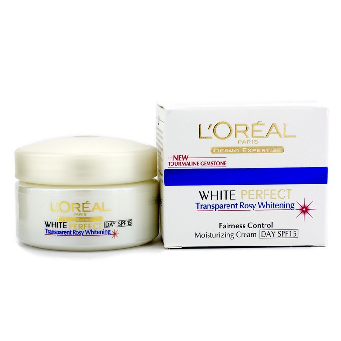 L'Oreal Denní hydratační krém pro narůžovělý a světlejší tón Dermo-Expertise White Perfect Transparent Rosy Whitening Moisturizing Day Cream SPF 15 50ml/1.7ozProduct Thumbnail
