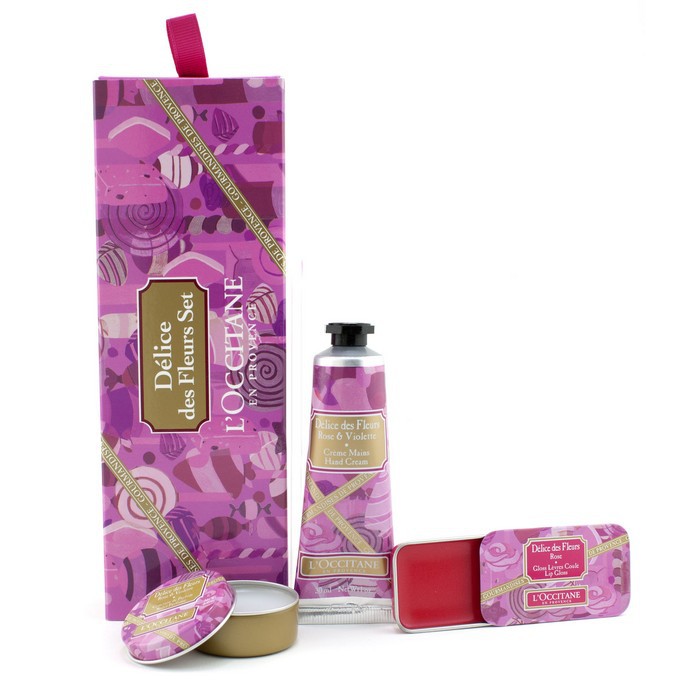 L'Occitane Delice Des Fleurs Coffret: Solid Parfyme 9g + Håndkrem 30ml + Rose Lipgloss 3.5g 3pcsProduct Thumbnail