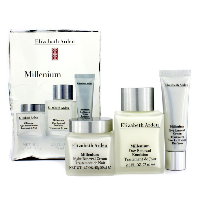 Elizabeth Arden Millenium Set: Day Renewal Emulsi + Night Renewal Cream + Krim Pembaruan Mata (Box Sedikit Rusak) 3pcsProduct Thumbnail