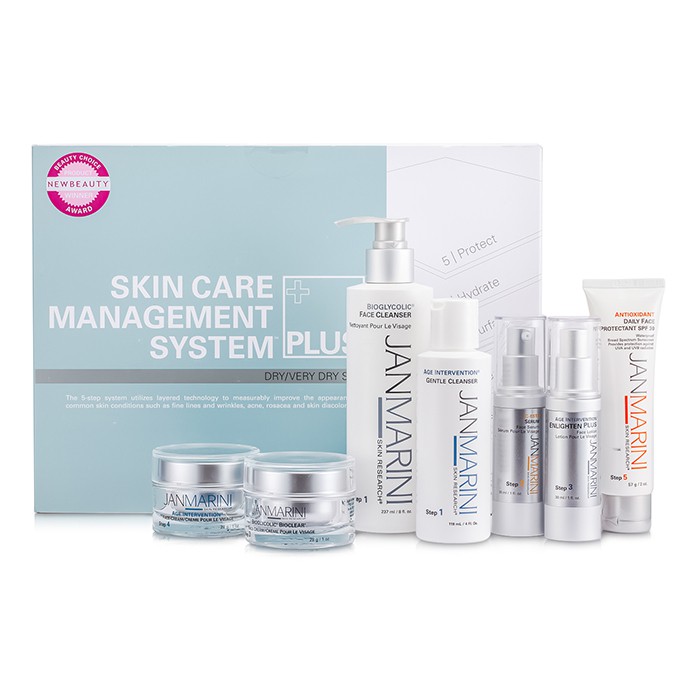 Jan Marini Skin Care Management System Plus: puhasti + õrn puhasti + näokaitse + seerum + 2x silmakreem + näopiim (kuivale/väga kuivale nahale) 7pcsProduct Thumbnail