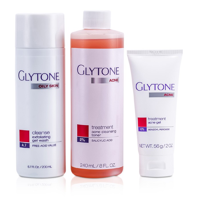 Glytone Set Tratamiento Acne (Pieles Manchadas ): Tónico 240ml + Gel 200ml + Acne Gel 56g 3pcsProduct Thumbnail