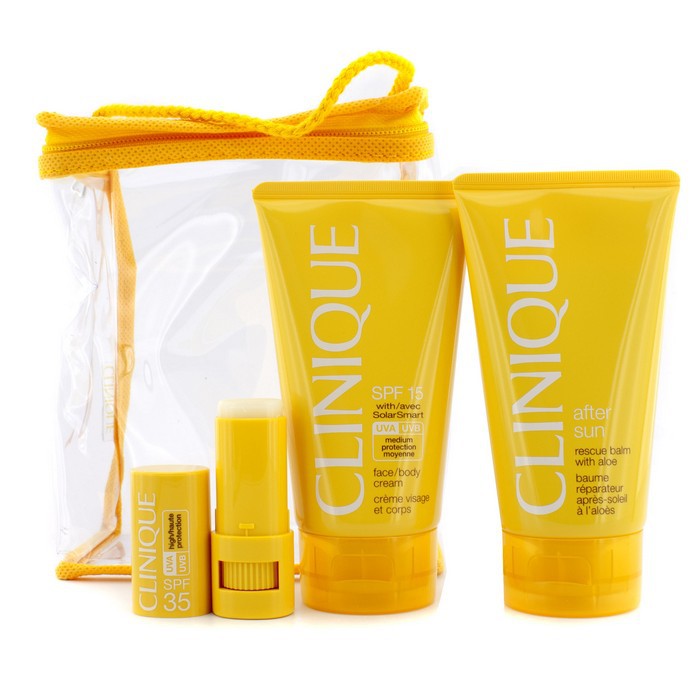 Clinique Sun Care Kit: Face/Body Cream SPF 15 150ml + After Sun Rescue Balm 150ml + Sun Protection Stick SPF 35 6g 3pcsProduct Thumbnail