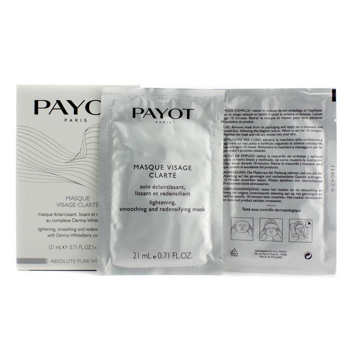 Payot Mascara facial Absolute Pure White Masque Visage Clarte Lightening Smoothing And Redensifying Mask 5x21ml/0.71ozProduct Thumbnail