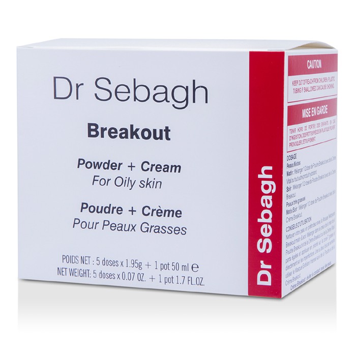 Dr. Sebagh Zestaw do pielęgnacji twarzy do skóry tłustej Breakout Set (For Oily Skin): Krem 50ml + 5x Puder 1.95g 6 sztukProduct Thumbnail