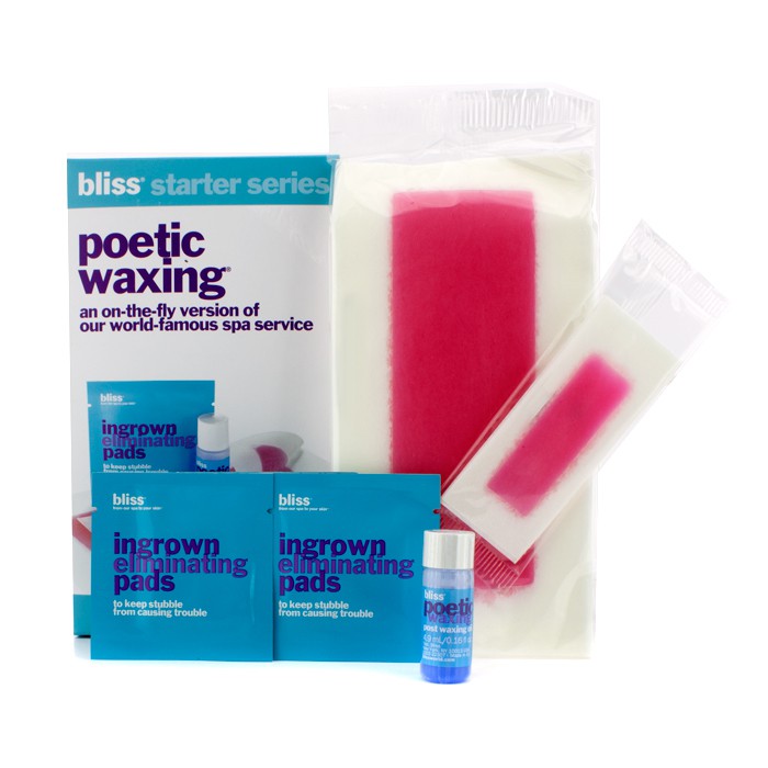 Bliss Poetic Waxing Starter Kit: trake sa voskom za depilaciju lica + trake sa voskom za depilaciju tijela + ulje nakon depilacije voskom + 3x jastucici protiv uraslih dlacica 6pcsProduct Thumbnail