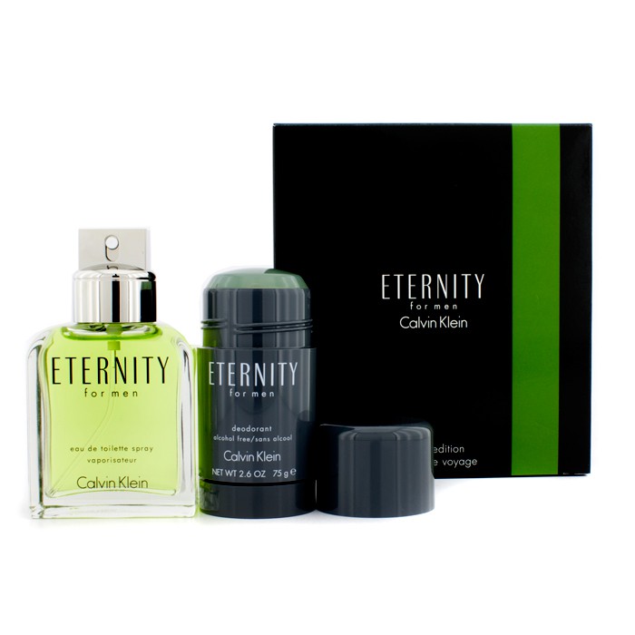 Calvin Klein Eternity مجموعة السفر : ماء تواليت سبراي 100مل/3.4 أوقية + إصبع مزيل للعرق 75 جرام/2.6 أوقية 2pcsProduct Thumbnail