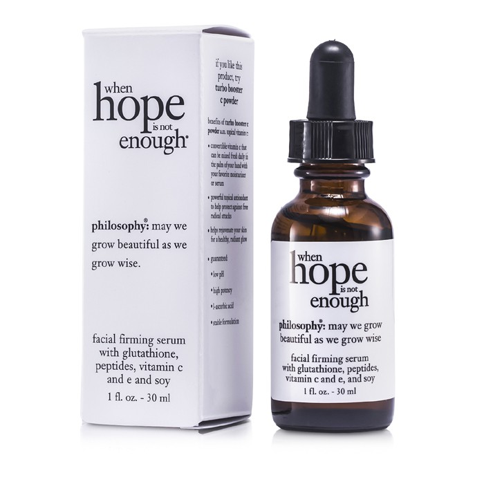 Philosophy When Hope is Not Enough pinguldav näoseerum ( Glutathione, Peptides, Vitamin C and E, Soy) 29.6ml/1ozProduct Thumbnail