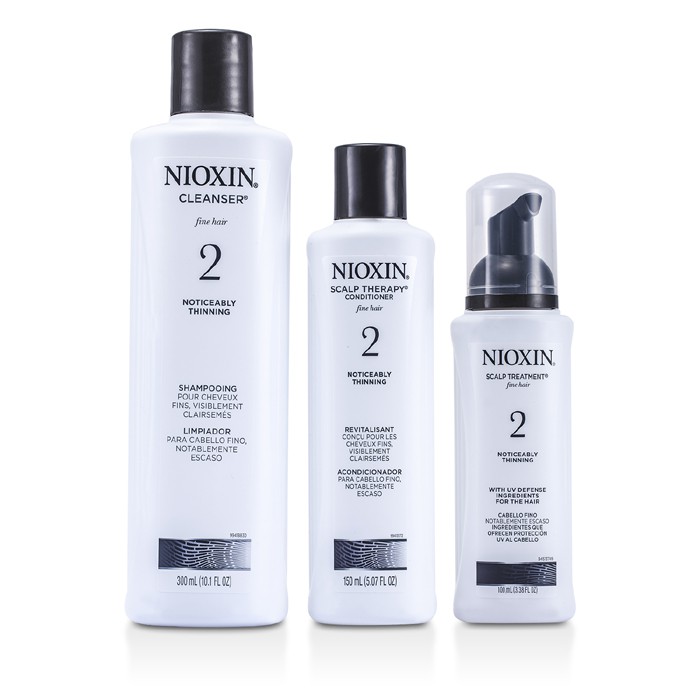 Nioxin System 2 System Kit For Fine & Noticeably Thinning Hair : Cleanser 300ml + Scalp Therapy 150ml + Scalp Treatment 100ml 3pcsProduct Thumbnail