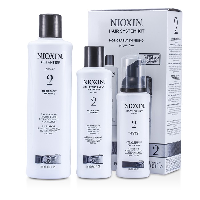 Nioxin Система 2 Комплект за Фина и Видимо Изтъняваща Коса: Почистващо Средство 300мл + Терапия за Скалпа 150мл + Грижа за Скалпа 3pcsProduct Thumbnail
