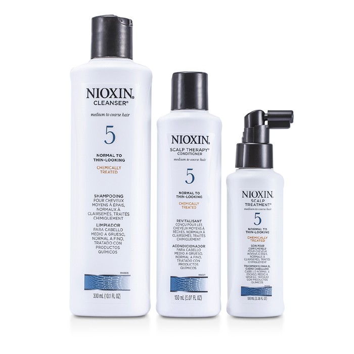 Nioxin System 5 Kit For Medium to Coarse & Normal to Thin-Looking Hair: Cleanser 300ml + Scalp Therapy 150ml + Scalp Treatment 100ml 3pcsProduct Thumbnail