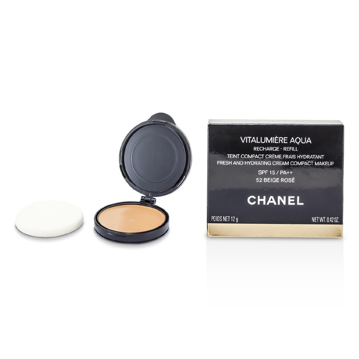 Chanel Vitalumiere Aqua ნათელი და დამატენიანებელი კომპაქტური კრემი SPF 15 დანამატი 12g/0.42ozProduct Thumbnail