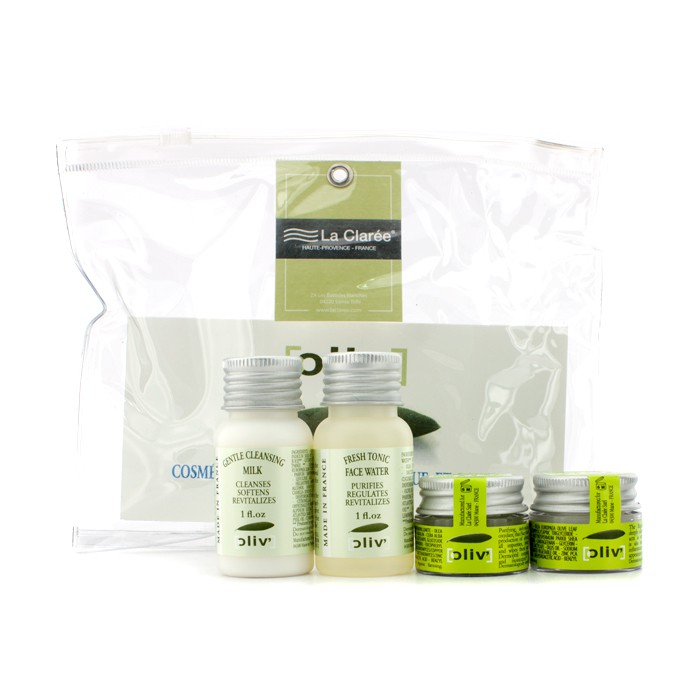 La Claree Oliv' Travel Set: Face Water 30ml + Cleansing Milk 30ml + Face Care 7ml + Face Mask 7ml (For Normal to Oily Skin) 4pcsProduct Thumbnail