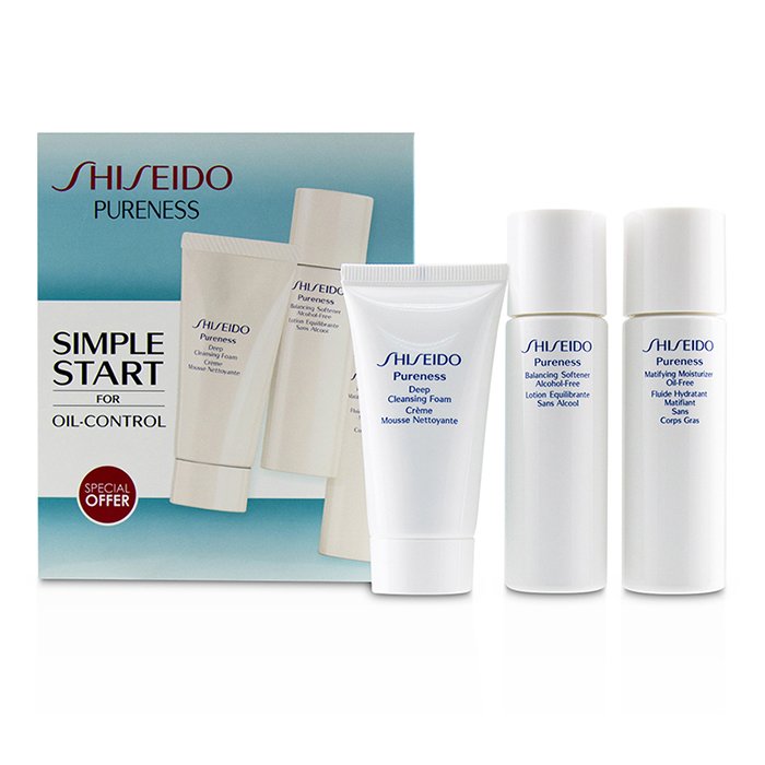 Shiseido Set Pureness Simple Start For Oil-Control: Espuma Limpiadora Profunda + Suavizante Balanceador + Hidratante Matificante Libre de Grasa 3pcsProduct Thumbnail