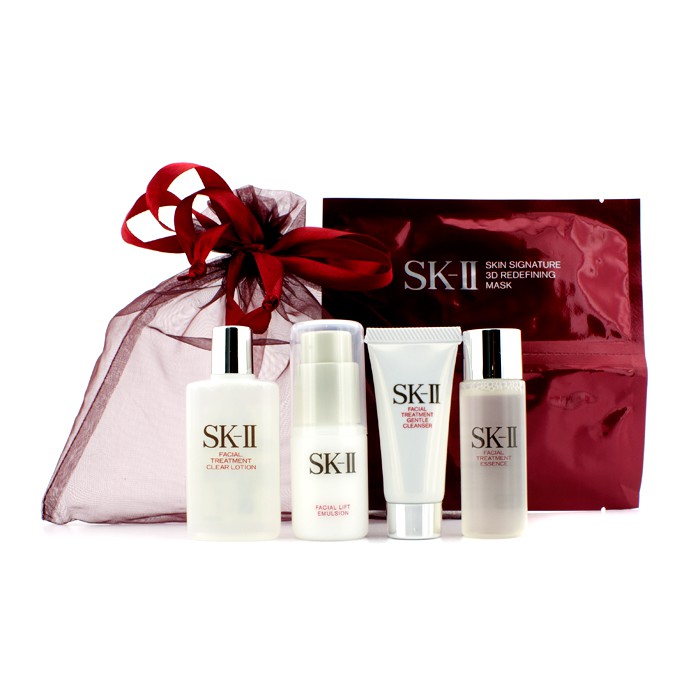 SK II SKII Promotion Set: Clear Lotion 40ml + Lift Emulsion 30g + Essence 30ml + Cleanser 20g + Mask 1pc 5pcsProduct Thumbnail