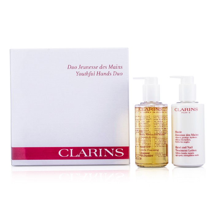 Clarins Duo na ruce Youthful Hands Duo: čisticí gel na ruce 200ml + emulze na ruce a nehty 200ml 2pcsProduct Thumbnail