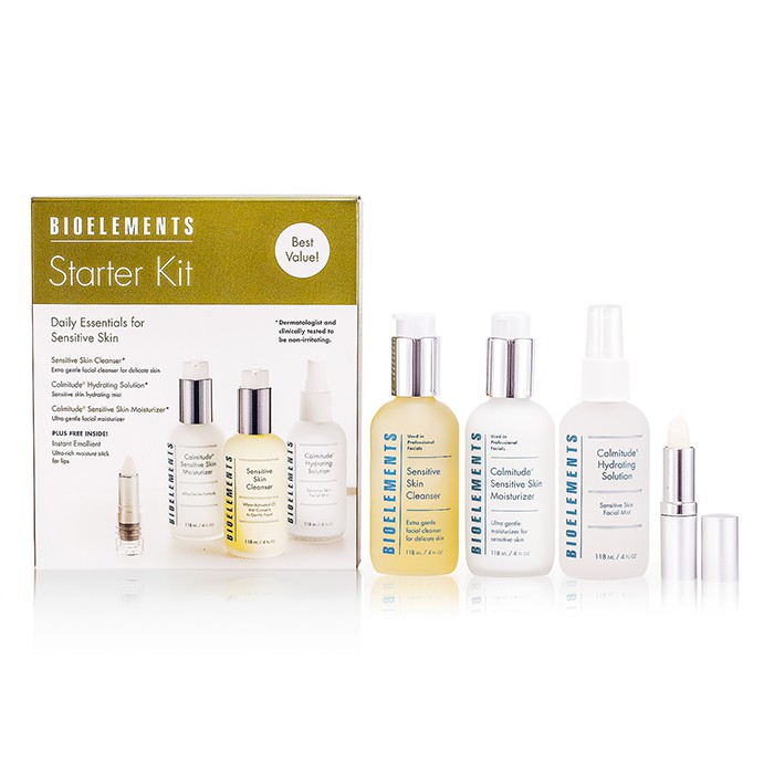 Bioelements Kit Great Skin In A Box (pele sensivel): Loção de limpeza + Hidratante calmante Calmitude Hydrating Solution + Hidratante + Creme Instant Emollient 4pcsProduct Thumbnail