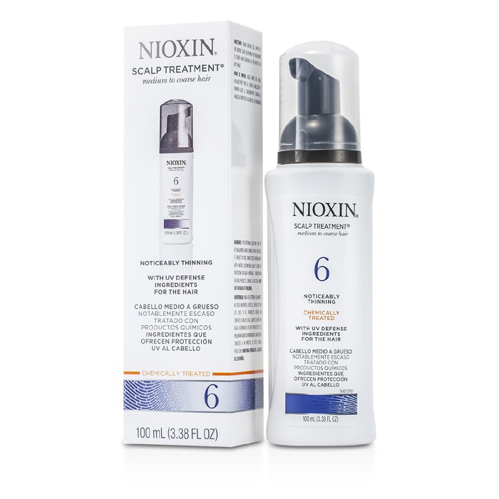 Nioxin System 6 Ošetrujúca kúra na stredné až hrubé vlasy, chemicky upravené, viditeľne riedke vlasy 100ml/3.38ozProduct Thumbnail