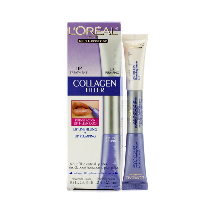 L'Oreal Skin Expertise Collagen Filler Lip: Anti-Feathering Cream 6ml/0.2oz + Plumping Serum 6ml/0.2oz 2x6ml/0.2ozProduct Thumbnail