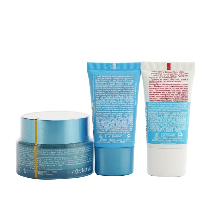 Clarins Hydration Essentials Gift Set: Hydra-Essentiel Silky Cream 50ml+ Fresh Scrub 15ml+ SOS Hydra Mask 15ml+ Pouch - מארז מתנה (ללא קופסה) 3pcs+1pouchProduct Thumbnail