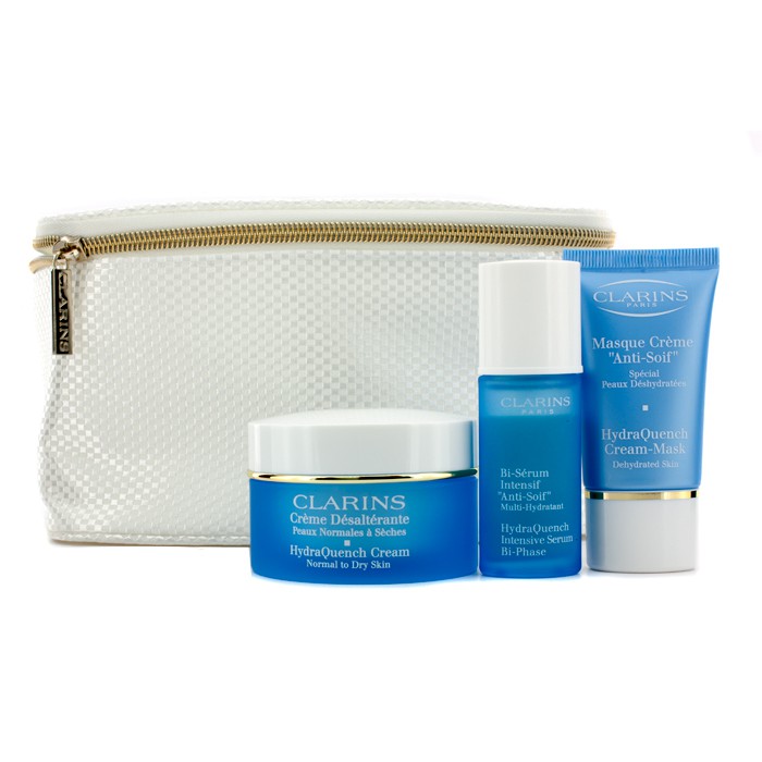 Clarins HydraQuench Collection (Normal to Dry Skin): Cream 50ml + Cream-Mask 15ml + Serum Bi-Phase 15ml + Bag 3pcs+1bagProduct Thumbnail