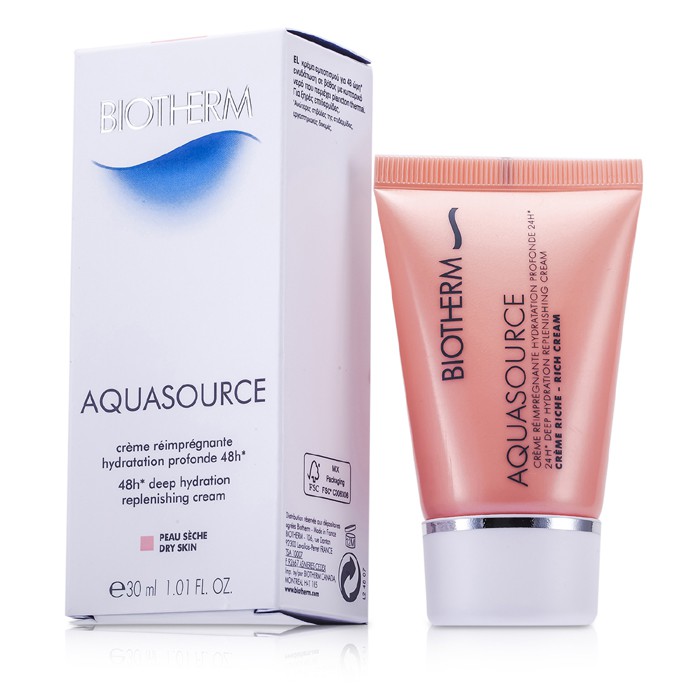Biotherm Aquasource 48H Deep Hydration Replenishing Cream (Dry Skin, tube) 30ml/1ozProduct Thumbnail