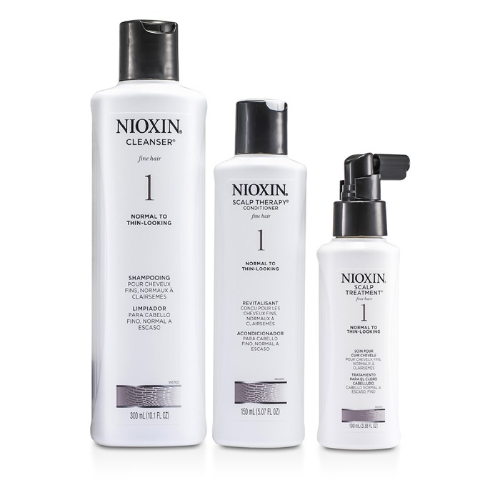 Nioxin System 1 Starter Kit For Fine Hair, Normal to Thin-Looking Hair: Cleanser 300ml + Scalp Therapy Conditioner 150ml + Scalp Treatment 100ml 3pcsProduct Thumbnail