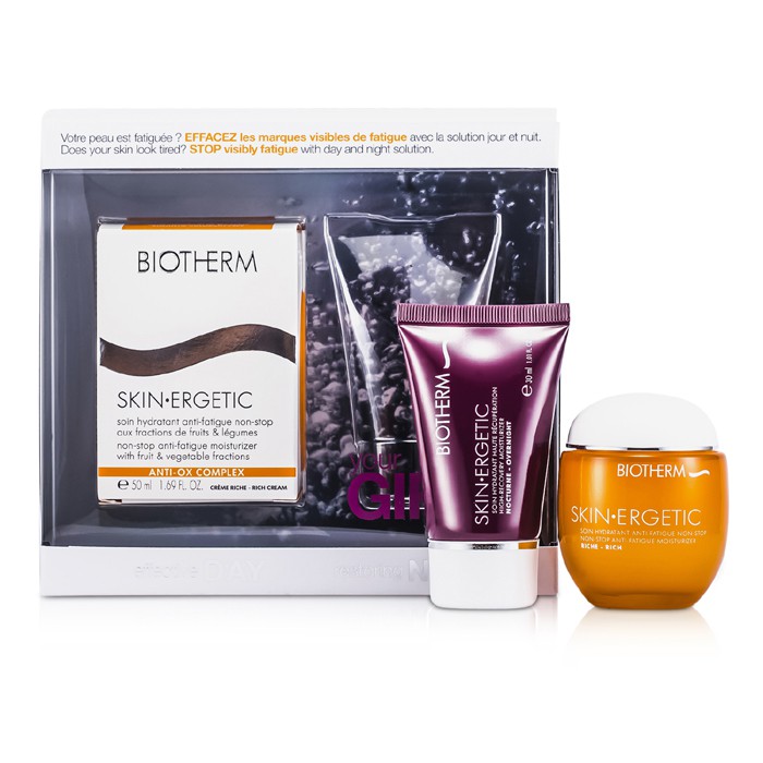 Biotherm Set Skin Ergetic: Non-Stop Crema Rica Hidratante Anticansancio 50ml+Hidratante Alta recuperación Noche 30ml (Piel Seca) 2pcsProduct Thumbnail