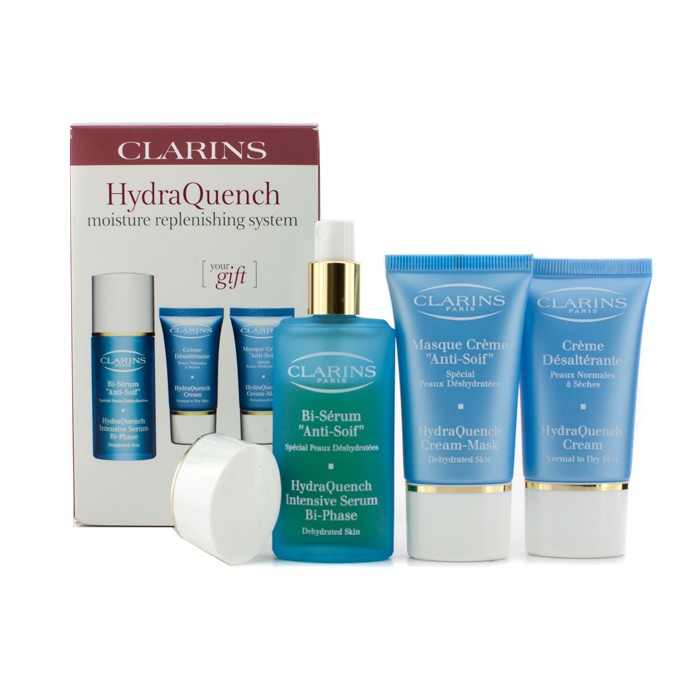 Clarins HydraQuench Moisture Replenishing System: Intensive Serum 30ml + Cream 15ml + Cream-Mask 15ml 3pcsProduct Thumbnail