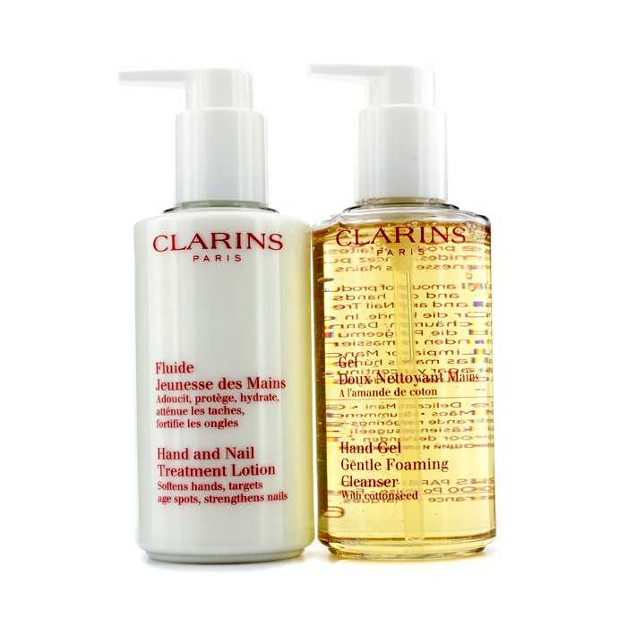 Clarins Youthful Hands Duo: Hand Gel Cleanser 200ml + Hand & Nail Treatment Lotion 200ml (Unboxed) 2pcsProduct Thumbnail