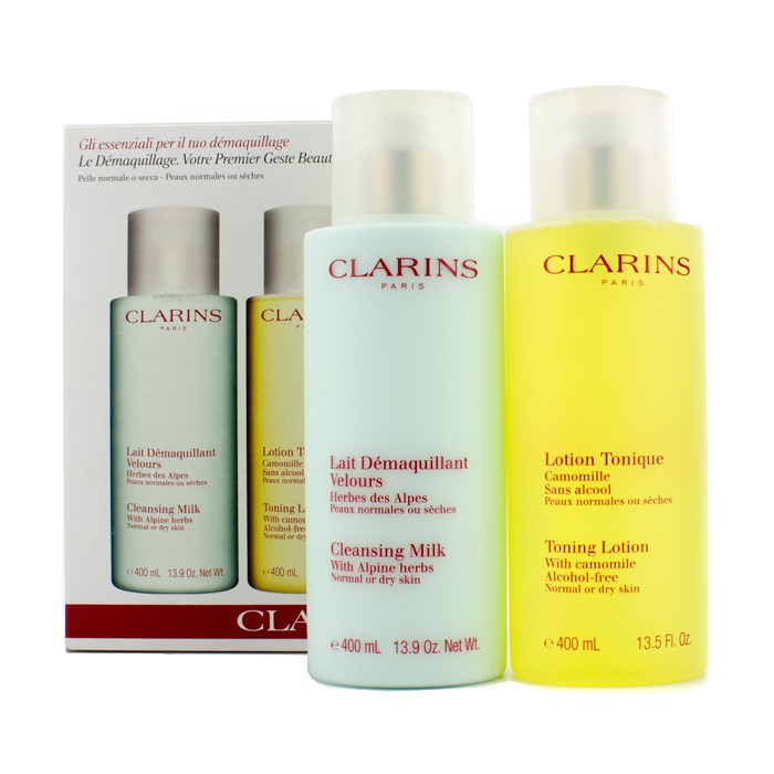 Clarins Cleansing Coffret: Cleansing Milk 400ml + Toning Lotion 400ml (Normal or Dry Skin) 2pcsProduct Thumbnail