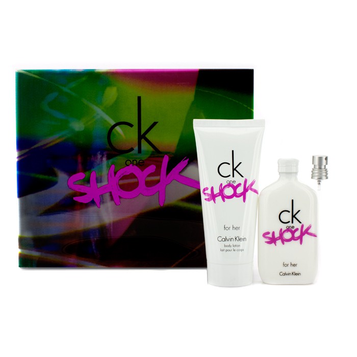 Calvin Klein CK One Shock For Her -rasia: Eau De Toilette -tuoksusuihke 50ml/1.7oz + vartalovoide 100ml/3.4oz 2pcsProduct Thumbnail