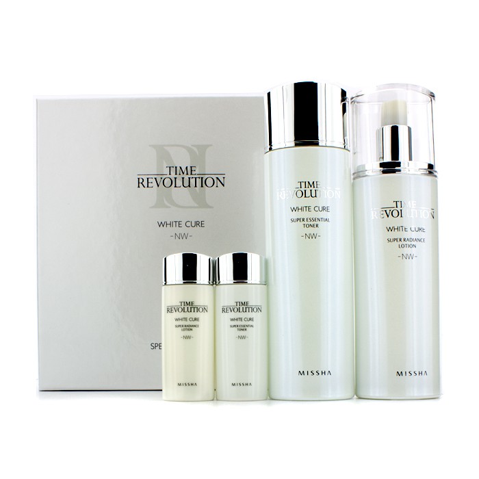 Missha Time Revolution White Cure Special Set I: Essential Toner 150ml & 30ml + Radiance Lotion 130ml & 30ml 4pcsProduct Thumbnail