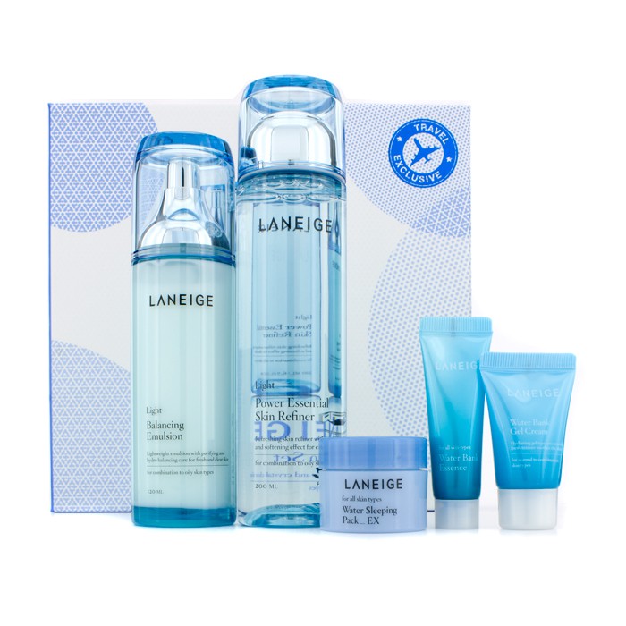 Laneige New Basic Duo Set (Light, Travel Exclusive): Skin Refiner + Emulsion + Sleeping Pack + Essence + Moisture Cream 5pcsProduct Thumbnail