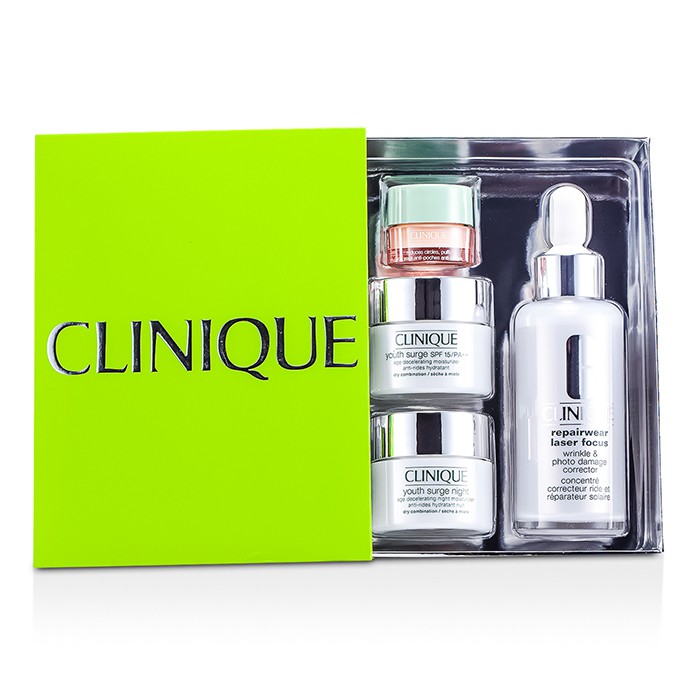 Clinique Repairwear Set: Repairwear Laser Focus 50ml + Youth Surge SPF 15 15ml + Youth Surge Night 15ml + All About Eyes 5ml 4pcsProduct Thumbnail