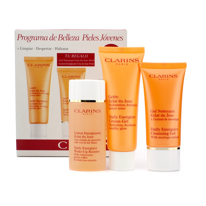 Clarins Daily Energizer Set: Cream-Gel 50ml + Cleansing Gel 30ml + Wake-Up Booster 30ml 3pcsProduct Thumbnail