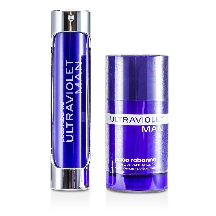 Paco Rabanne Caixa Ultraviolet: Eau De Toilette Spray 100ml/3.3oz + Desodorante em bastão 75ml/2.7oz 2pcsProduct Thumbnail