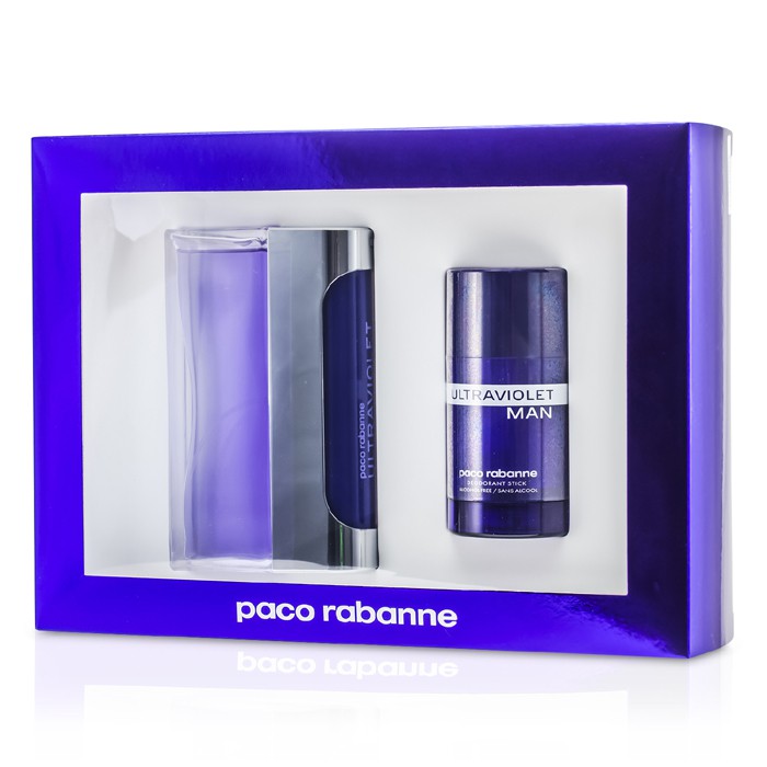 Paco Rabanne Caixa Ultraviolet: Eau De Toilette Spray 100ml/3.3oz + Desodorante em bastão 75ml/2.7oz 2pcsProduct Thumbnail