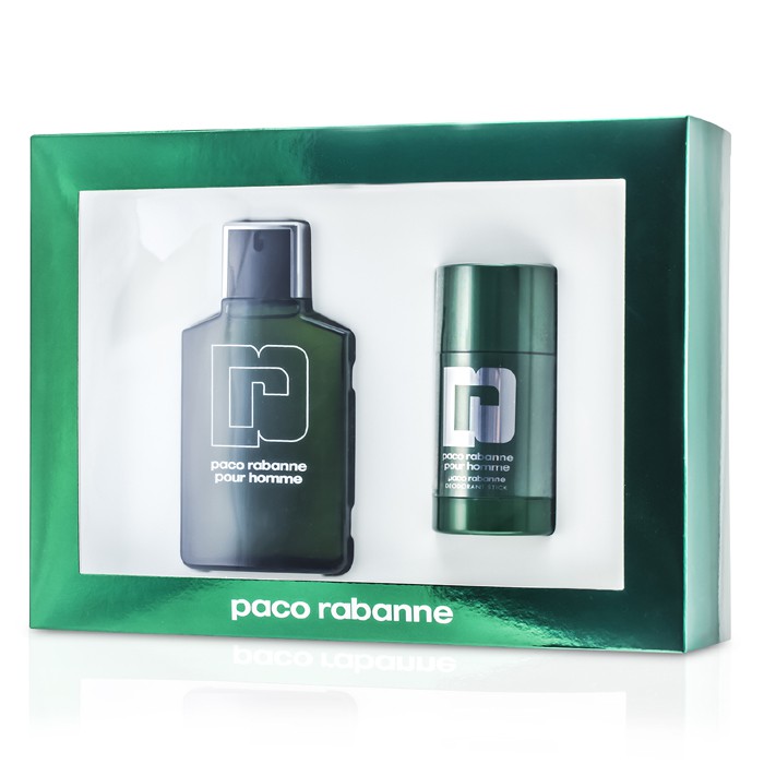 Paco Rabanne Pour Homme Cufăr: Apă De Toaletă Spray 100ml/3.3oz + Deodorant Solid 75ml/2.2oz 2pcsProduct Thumbnail