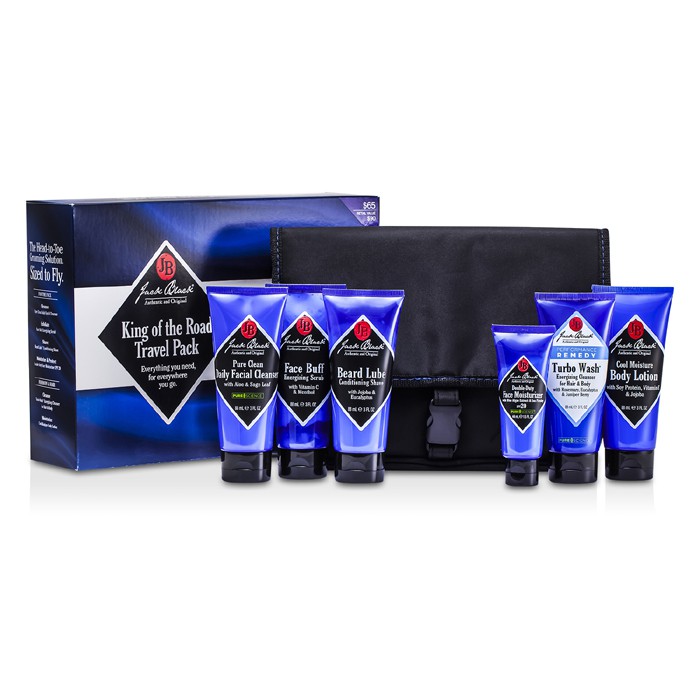 Jack Black King Of The Road Travel Pack: Facial Cleanser + Scrub + Conditioning Shave + Moisturizer + Turbo Wash + Body Lotion + Bag 6pcs+1bagProduct Thumbnail