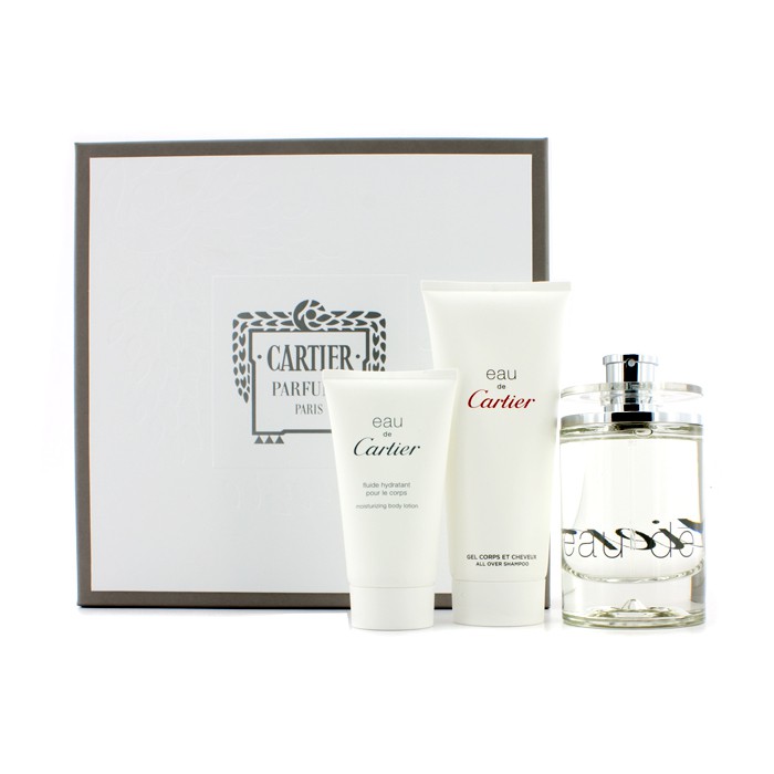 Cartier Eau De Cartier Coffret: Eau De Toilette Spray 100ml/3.3oz + Moisturizing Body Lotion + All Over Shampoo 100ml/3.3oz 3pcsProduct Thumbnail