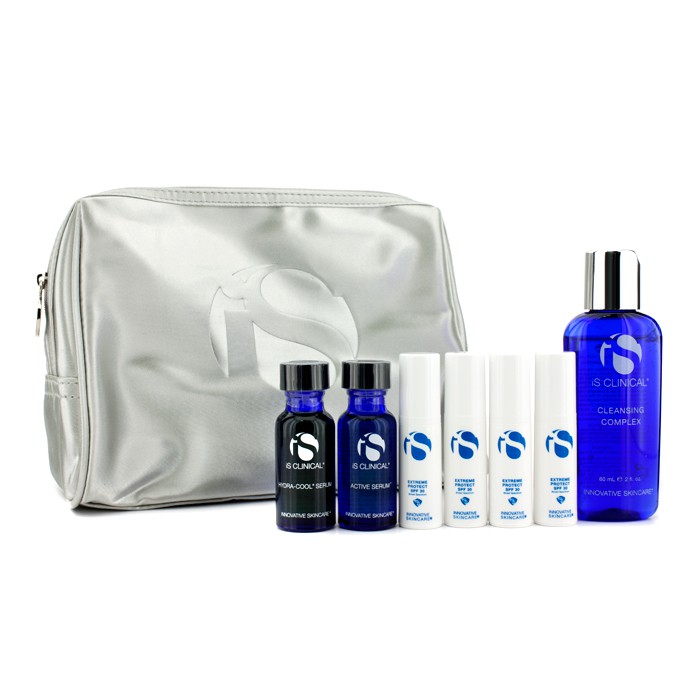 IS Clinical Acne Travel Kit: Cleansing Complex 60ml + Active Serum 15ml + Hydra-Cool Serum 15ml + 4x Extreme Protect SPF 30 5g + Bag 7pcs+1bagProduct Thumbnail