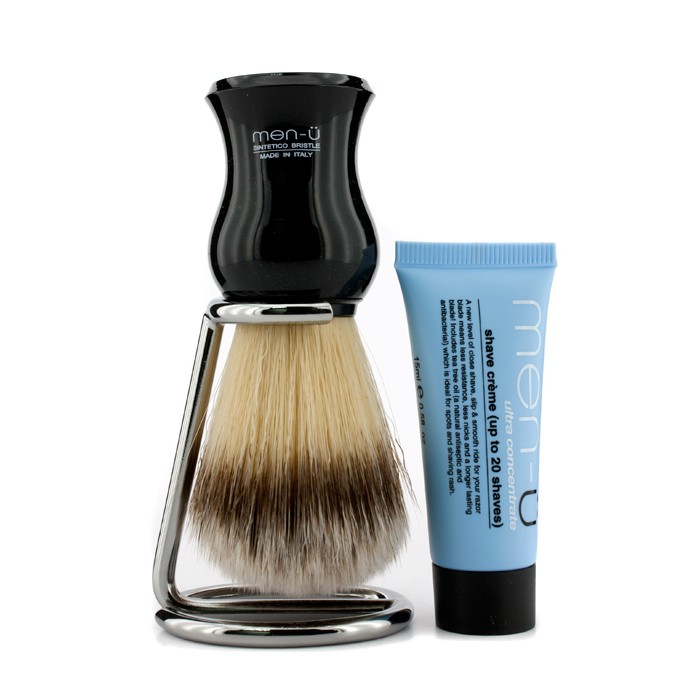 Men-U Premier Synthetic Bristle Shaving Brush & Stand - Black Picture ColorProduct Thumbnail