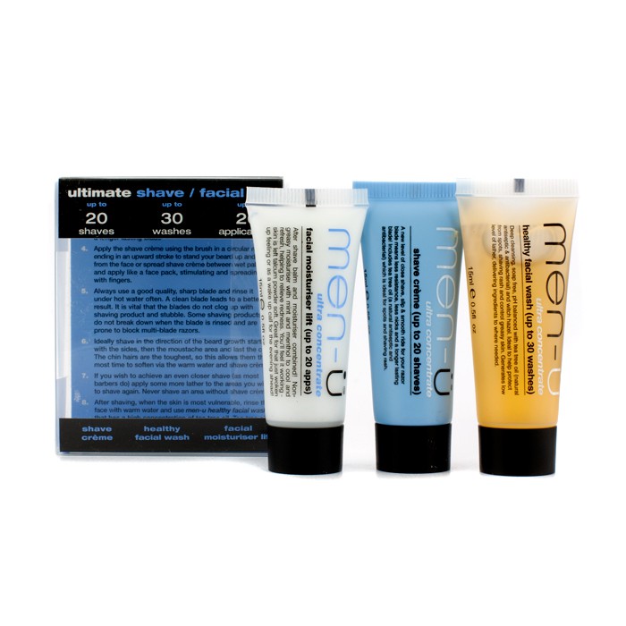 Men-U Ultimate Shave / Facial Set: Shave Cream 15ml + Healthy Facial Wash 15ml + Facial Moisturiser Lift 15ml 3pcsProduct Thumbnail