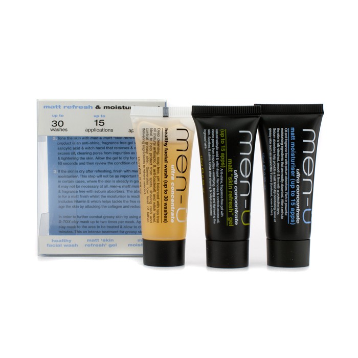 Men-U Matt Refresh & Moisturise Set: Healthy Facial Wash 15ml + Matt Skin Refresh Gel 15ml + Matt Moisturiser 15ml 3pcsProduct Thumbnail