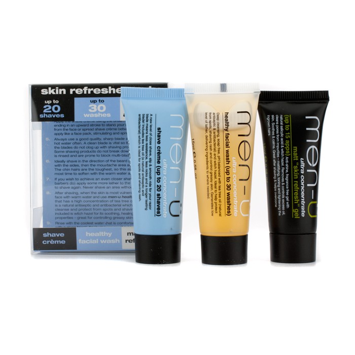 Men-U Skin Refresher Set: Shave Cream 15ml + Healthy Facial Wash 15ml + Matt Skin Refresh Gel 15ml 3pcsProduct Thumbnail