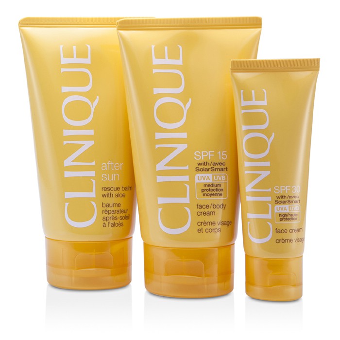 Clinique Sun Care Set: Face Cream - Krim Wajah 50ml + Face/Body Cream 150ml + After Sun Rescue Balm - Balsem 150ml 3pcsProduct Thumbnail