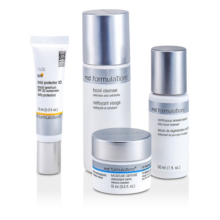 MD Formulations 4-Step Travel Kit (Noraml To Dry Skin): Cleanser + Serum + Cream + Sun Protector + Bag 4pcs+1bagProduct Thumbnail
