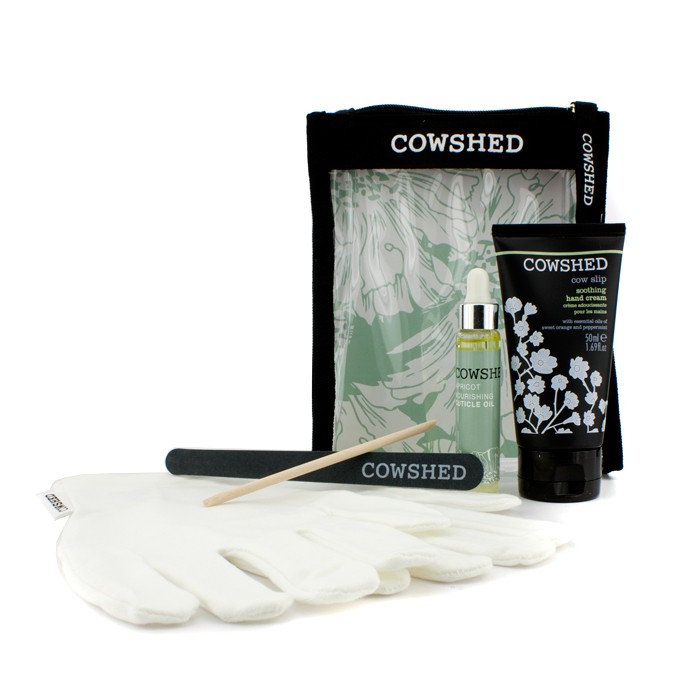 Cowshed Cow Slip Մատնահարդարումը Պահպանող Հավաքածու. Քսուք Ձեռքերի Համար + Յուղ Կուտիկուլների Համար + Խարտոց + Ստիք Կուտիկուլների Համար + Ձեռնոցներ + Պայուսակ 5pcs+1bagProduct Thumbnail