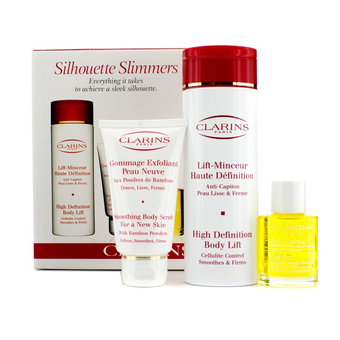 Clarins Silhouette Slimmers Body Set: High Definition Body Lift + Smoothing Body Scrub + Body Treatment Oil 3pcsProduct Thumbnail