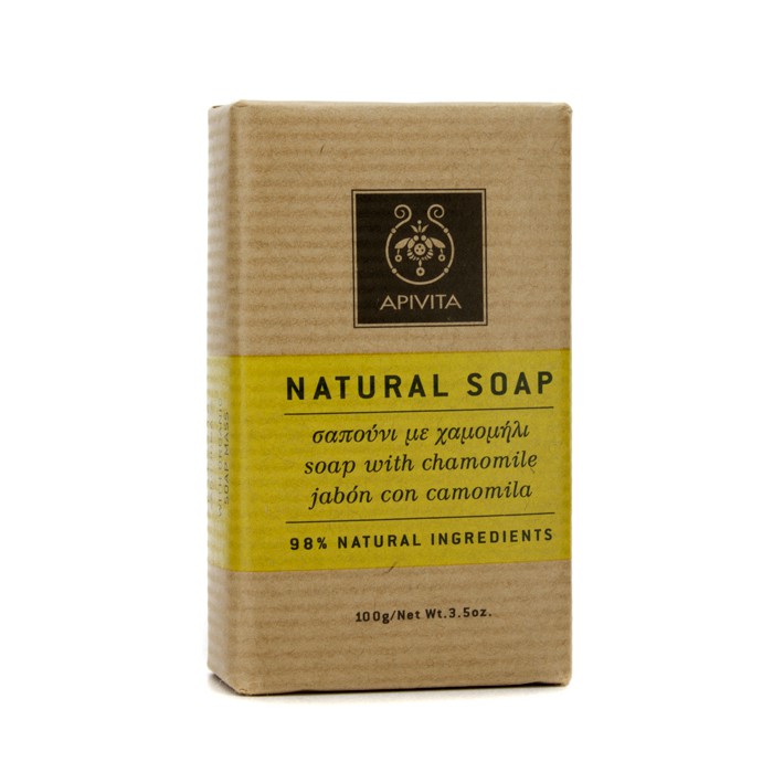 Apivita Natural Soap with Chamomile (Ideal For Sensitive Skin and Children) 100g/3.5ozProduct Thumbnail